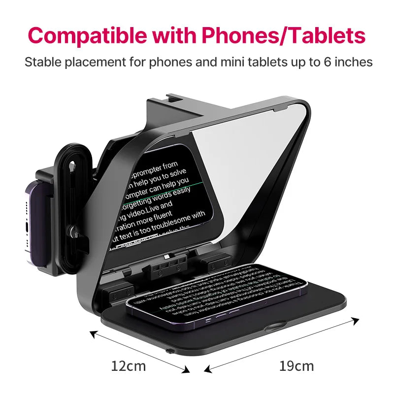 Téléprompter Portable pour Smartphone | Lecture Fluide Sans Regard Caméra